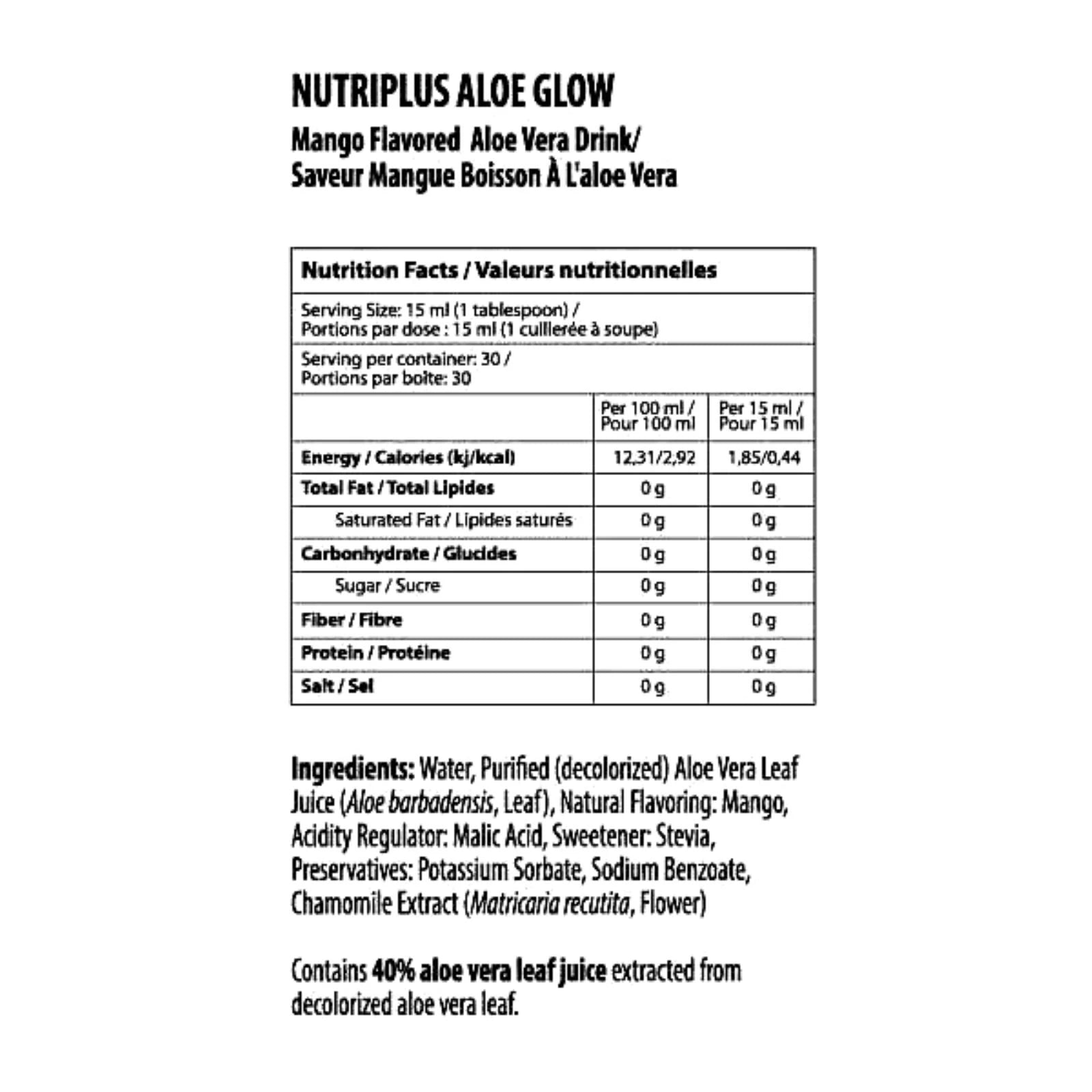 FARMASI NUTRIPLUS ALOE GLOW MANGO DRINK SUPPLEMENT 15.22oz 450ml GENUINE!!!